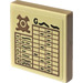 LEGO Beige Tile 2 x 2 med Calculation Table Klistremerke med Rille (3068)