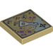 LEGO Tan Tile 2 x 2 with Elves Map and Key with Groove (3068 / 20306)
