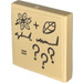 LEGO Tan Tile 2 x 2 with Flower, Leaf and Question Marks Sticker with Groove (3068)