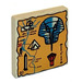 LEGO Beige Flise 2 x 2 med Hieroglyphs og Map med rille (3068)