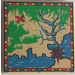 LEGO Tan Tile 2 x 2 with Map and Red X with Groove (3068)
