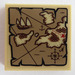 LEGO Tan Tile 2 x 2 with Map with the Sea, Islands and Ship Sticker with Groove (3068)