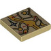 LEGO Tan Tile 2 x 2 with Marauder&#039;s Map with Groove (3068)