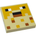 LEGO Tan Tile 2 x 2 with Minecraft Pufferfish Face with Groove (3068 / 76943)