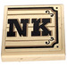 LEGO Beige Fliese 2 x 2 mit &quot;NK&quot; auf Wood Effect Aufkleber mit Nut (3068)