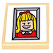 LEGO Beige Fliese 2 x 2 mit Picture of Linnie McCallister Aufkleber mit Nut (3068)