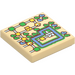 LEGO Tan Tile 2 x 2 with Super Mario Map with Castle with Groove (3068 / 103770)