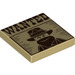 LEGO Tan Tile 2 x 2 with &#039;WANTED&#039; with Groove (3068 / 19335)