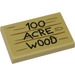 LEGO Zandbruin Tegel 2 x 3 met &#039;100 ACRE WOOD&#039; Sticker (26603)