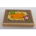 LEGO Tan Tile 2 x 3 with Straw Bed with Flower and Leave at opposite corner Sticker (26603)