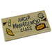 LEGO Tan Tile 2 x 4 with Anger Management Class Sticker (87079)