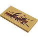 LEGO Tan Tile 2 x 4 with Bamboo Sticker (87079)