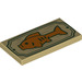 LEGO Tan Tile 2 x 4 with Orange Fish (78350 / 87079)