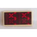 LEGO Tan Tile 2 x 4 with Red and Brown Pattern Sticker (87079)