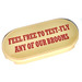 LEGO Tan Tile 2 x 4 with Rounded Ends with &#039;FEEL FREE TO TEST-FLY ANY OF OUR BROOMS&#039;  Sticker (66857)