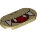 LEGO Tan Tile 2 x 4 with Rounded Ends with Iggy Mouth with Teeth (66857 / 100441)