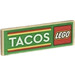 LEGO Tostado Plana 2 x 6 con LEGO logo, Blanco &#039;TACOS&#039;, y Rojo y Amarillo Rayas (69729)