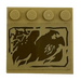 LEGO Tan Tile 4 x 4 with Studs on Edge with Cracked Rock Dragon Head Flame Sticker (6179)