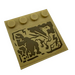 LEGO Tan Tile 4 x 4 with Studs on Edge with Cracked Rock Dragon Sticker (6179)