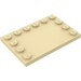 LEGO Zandbruin Tegel 4 x 6 met Studs Aan 3 Edges (6180)