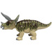 LEGO Beige Triceratops mit Olive Green und Dark Brown Streifen auf Der Rücken