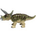 LEGO Beige Triceratops with Olive Green and Dark Brown Stripes on Back