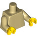 LEGO Tan Undecorated Torso with Tan Arms and Yellow Hands (76382 / 88585)