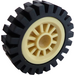LEGO Tan Wheel Centre Spoked Small with Narrow Tire 24 x 7 with Ridges Inside