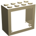 LEGO Zandbruin Venster 2 x 4 x 3 met afgeronde gaten (4132)