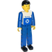 LEGO Technic Action Figure Complete Assembly with Technic Text, Gear Logo, Blue Legs and Arms, Black Hair Pattern Technic Figure