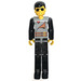 LEGO Technic Figure Black Legs, Light Gray Top with 2 Brown Belts, Black Arms Technic Figure