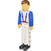 LEGO Technic Figure White Legs, White Top with Blue Suspenders Pattern, Blue Arms Technic Figure