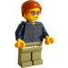 LEGO The Legoland Vlak Muž Cestující s Plaid Košile Minifigurka