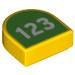 LEGO Fliese 1 x 1 Hälfte Oval mit 123 (24246 / 72215)