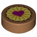 LEGO Tile 1 x 1 Round with Cookie with Heart (35380 / 44893)