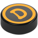LEGO Tile 1 x 1 Round with 'D’ with Orange Circle (98138)