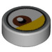 LEGO Tile 1 x 1 Round with Left Brown Minion Eye with Yellow (35380 / 69071)
