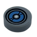LEGO Tile 1 x 1 Round with Medium Blue Half Circles in Black Double Circles with White Center Sticker (35380)