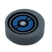LEGO Tile 1 x 1 Round with Medium Blue Half Circles in Black Double Circles with White Center Sticker (98138)