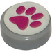 LEGO Tile 1 x 1 Round with Paw Print Sticker (98138)