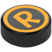 LEGO Tile 1 x 1 Round with 'R’ with Orange Circle (98138)
