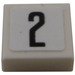 LEGO Tile 1 x 1 with '2' Sticker with Groove (3070) LEGO Tile 1 x 1 with '2' Sticker with Groove (3070)