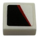 LEGO Tile 1 x 1 with black background and red stripe (left) Sticker with Groove (3070) LEGO Tile 1 x 1 with black background and red stripe (left) Sticker with Groove (3070)