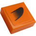 LEGO Tile 1 x 1 with Black Symbol on Orange Left Sticker with Groove (3070)