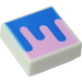 LEGO Tile 1 x 1 with Blue and Pink with Groove (3070)