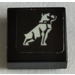 LEGO Tile 1 x 1 with Dog / Bulldog Sticker with Groove (3070)