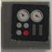 LEGO Tegel 1 x 1 met Gauges en Lights Sticker met groef (3070)