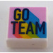 LEGO Tile 1 x 1 with &#039;GO TEAM&#039; with Groove (3070)