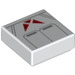 LEGO Fliese 1 x 1 mit rot Triangles mit Nut (3070 / 64193)