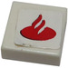 LEGO Tile 1 x 1 with Santander Logo Sticker with Groove (3070)